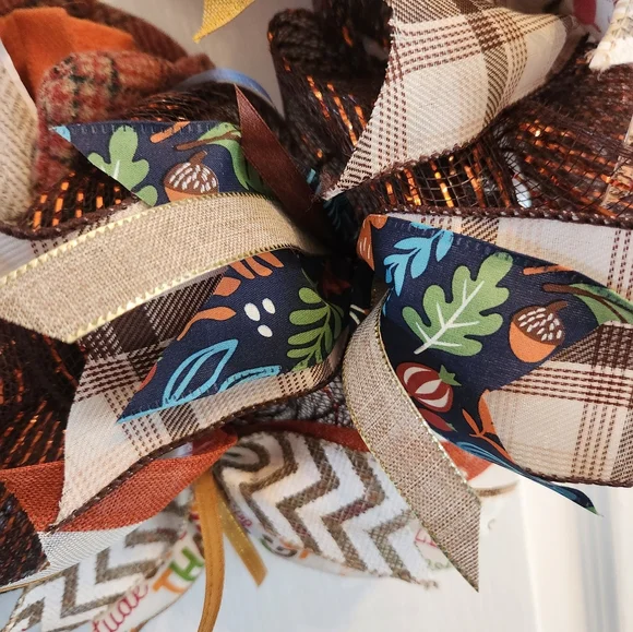 Gobble till you wobble Thanksgiving Wreath - Picture 3 of 6